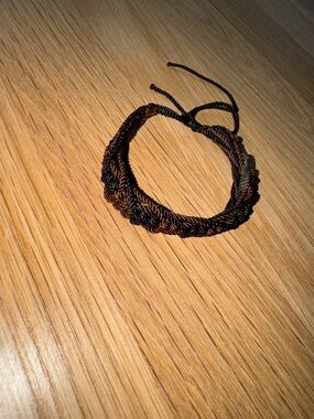 Handcrafted Brown Braided Cord Bracelet